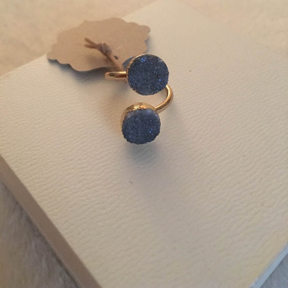 Bondhu | Blue Spiral Druzy Ring - Picture 4 of 8